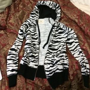 Forever 21 Zebra Print Hoodie