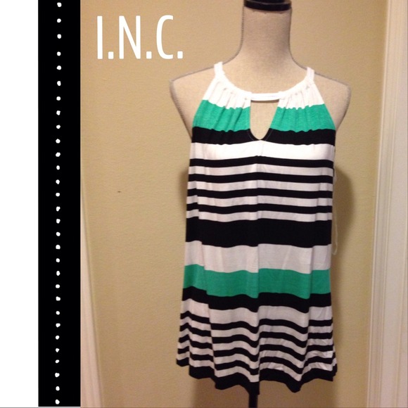 🔴SOLD🔴  I.N.C. Stripe Halter Top - Size XL