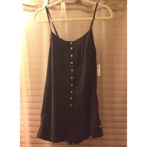Black Buttoned Romper
