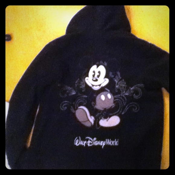 Black zip up Disney world hoodie