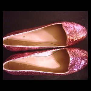 Kate spade trick pink glitter flats