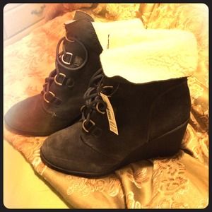 Dark grey lace up boots