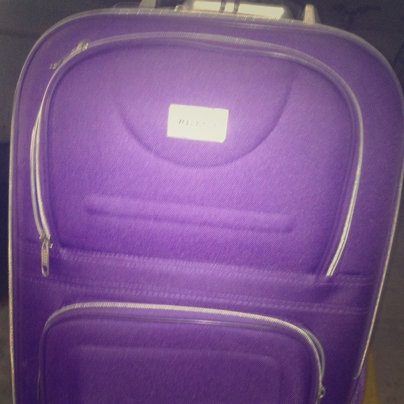 Purple suitcase carry on standard size