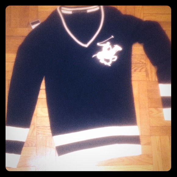 Polo sweater black and withe