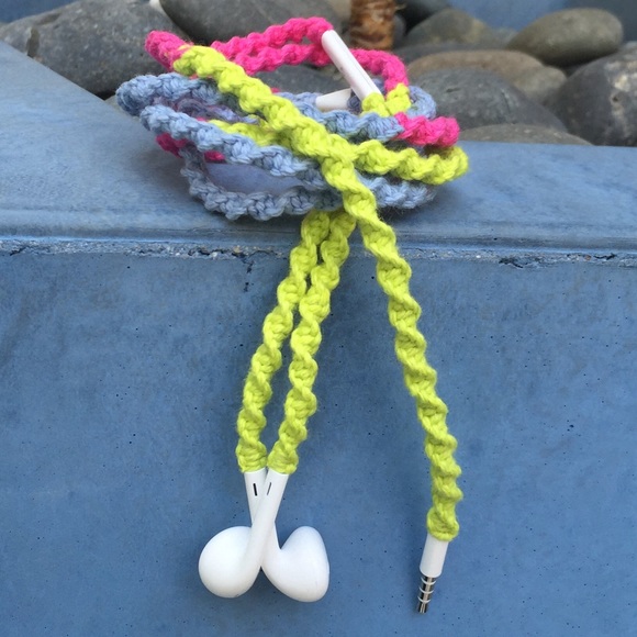 Lime Green Pink & BlueWrapped Tangle-Free EarPods