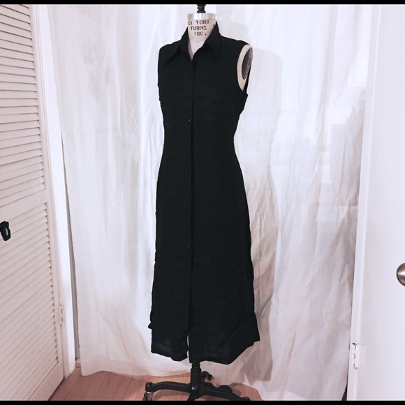 Button Down Sleeveless Shirt Dress