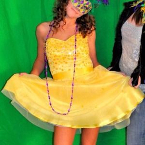 Yellow homecoming\prom short dress