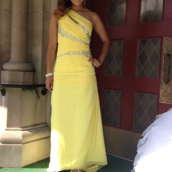 Long yellow beautiful dress