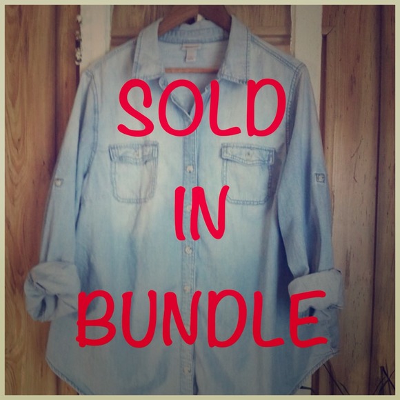 SOLD IN BUNDLE Plus Size Light Denim shirt