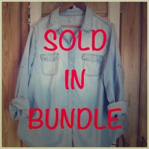 SOLD IN BUNDLE Plus Size Light Denim shirt