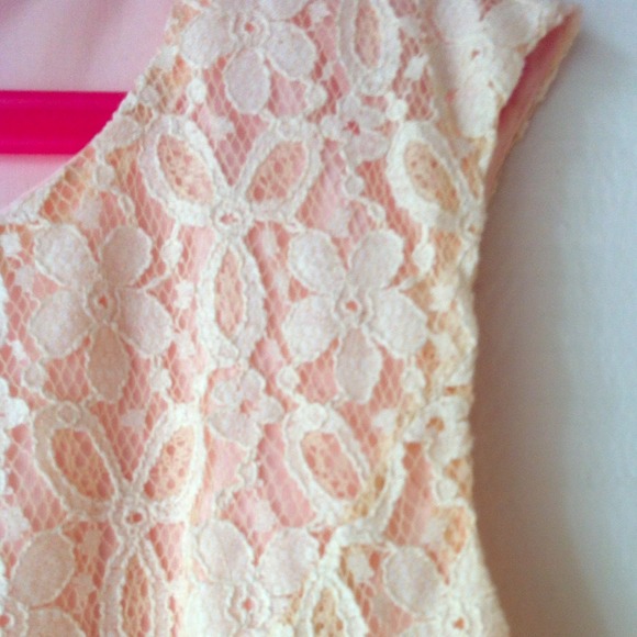 SOLD! 🎀Host Pick! Pink Dress with Lace Overlay 🎀