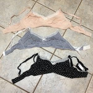 Set of 3, cotton, size large, nursing bras & tank