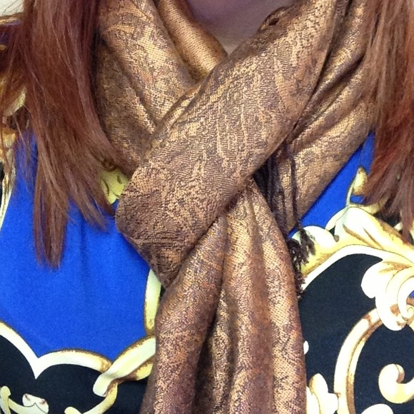 Copper and brown pashmina - Picture 1 of 3