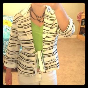 Zebra/line green blazer