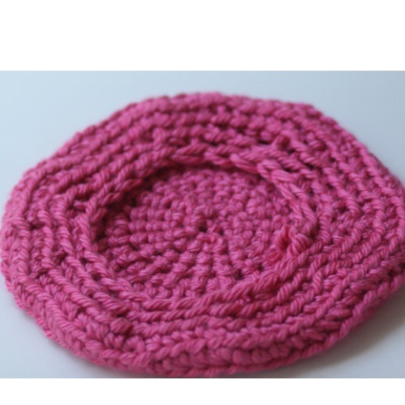 Plush Pink Handmade Beret - Picture 3 of 4