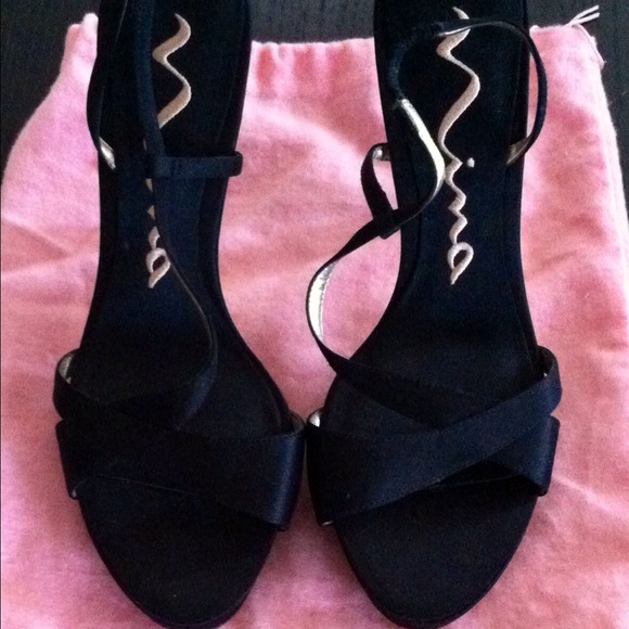 Black "Nina" heels. Worn one time only