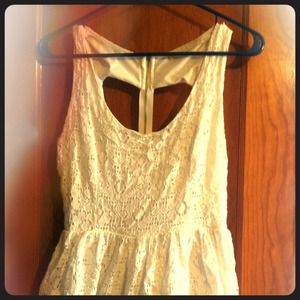 A white floral Lacey shirt summer dress!