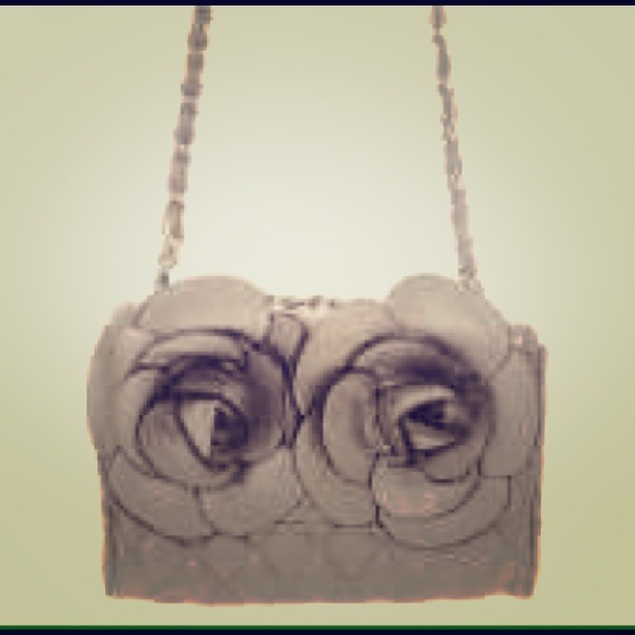 Hot seller adorable pewter flower clutch to purse