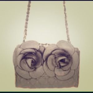 Hot seller adorable pewter flower clutch to purse