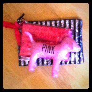 Make up bags n pink dog
