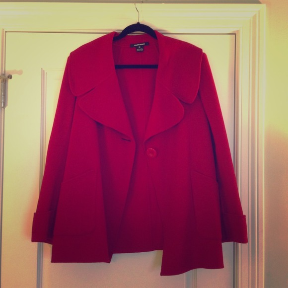 Wool Ellen Tracy Jacket - Crimson and CUTE