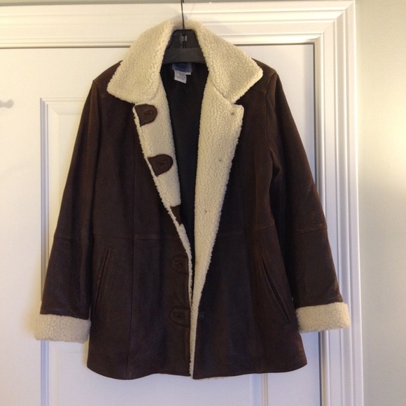 Vintage Leather and Fleece Coat - Soft & Warm!