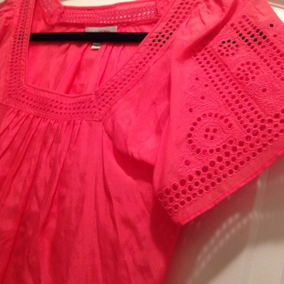 Coral silk Jcrew top