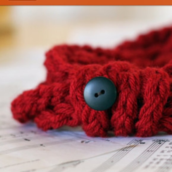 Burgundy Infinity Handmade Crocheted Scarf - Picture 3 of 3