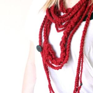 Burgundy Infinity Handmade Crocheted Scarf