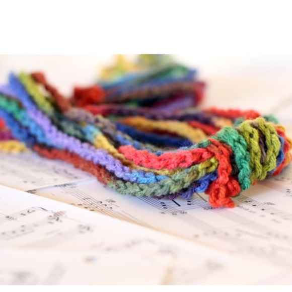 Multi-Colored Skinny Infinity Handmade Scarf - Picture 2 of 3