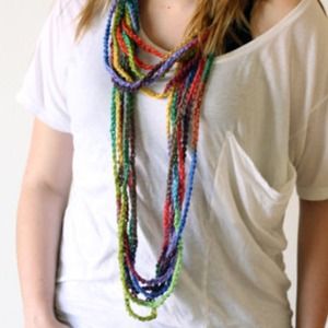 Multi-Colored Skinny Infinity Handmade Scarf