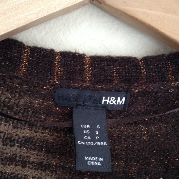 Long Brown Cardigan w/ copper thread - Picture 4 of 4