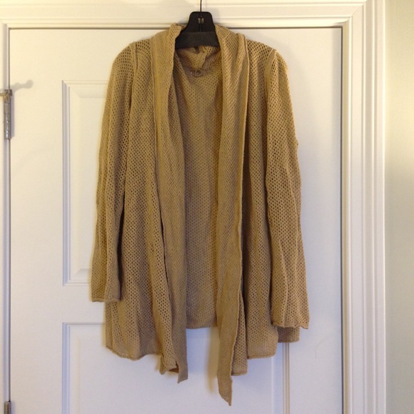 Open Weave Tan lightweight Cardigan - Super Soft! - Picture 1 of 3