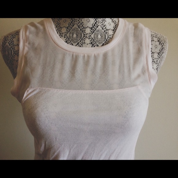 BUNDLED❗️H&M light pink sheer paneled tank - Picture 2 of 4