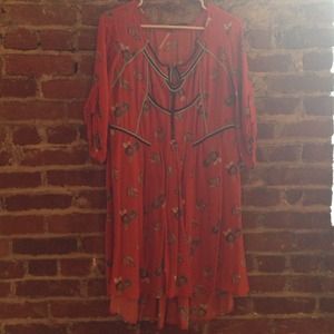 Free People "Perfect Day Dress" in Red/Orange