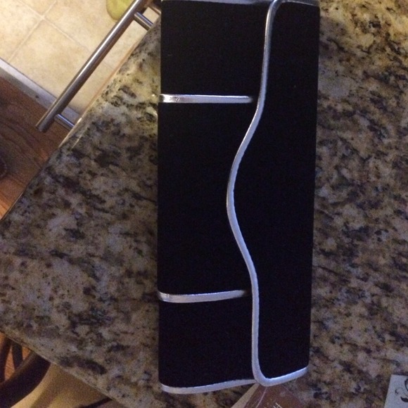Black and silver clutch
