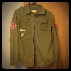 Green button down pullover