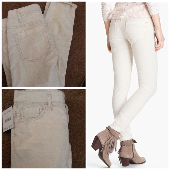 Free People Ivory Skinny Corduroy Pants - Picture 2 of 2