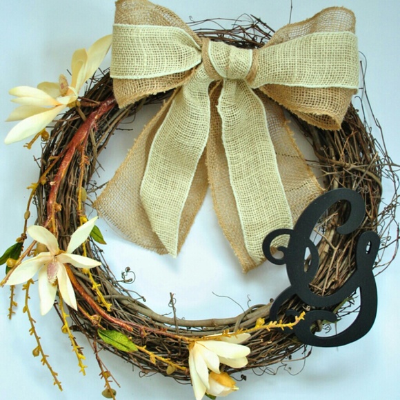 hand made monogram wreath