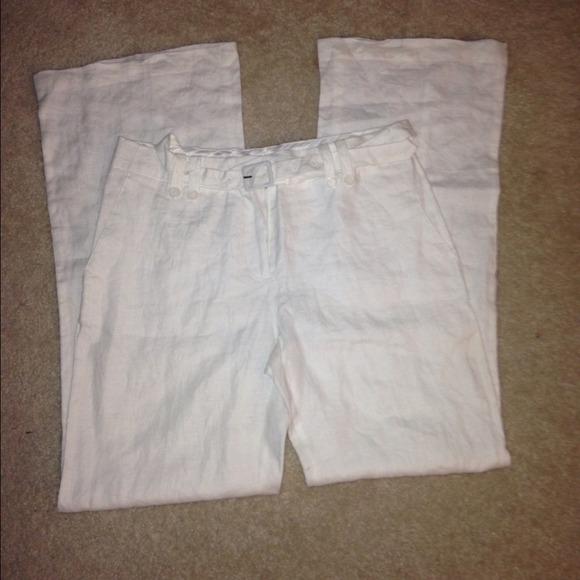 White linen high wasted pants NWT!