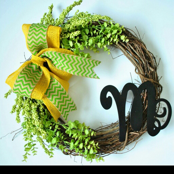 hand made monogram wreath