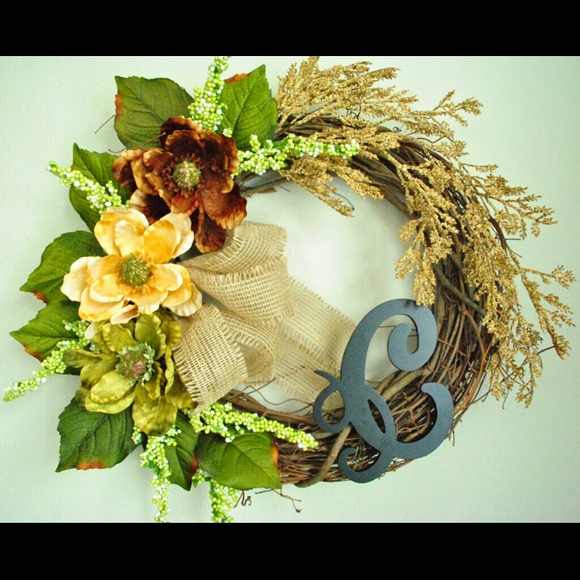 hand made monogram wreath
