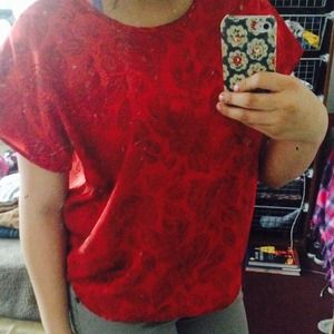 red floral  top