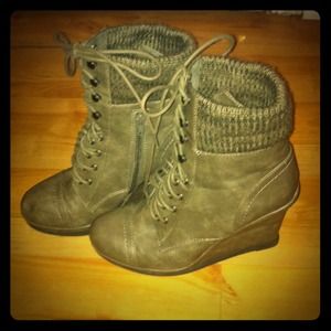 Grey combat platform booties from Target size 9.5