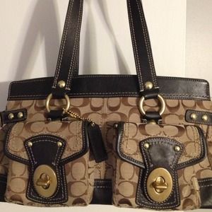 Authentic Brown Signature Coach Bag