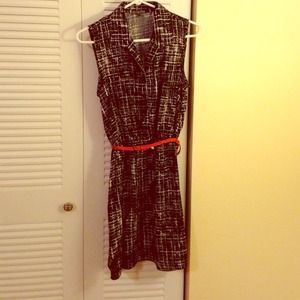 Black and white dress with belt