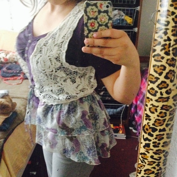 Peplum Floral vest