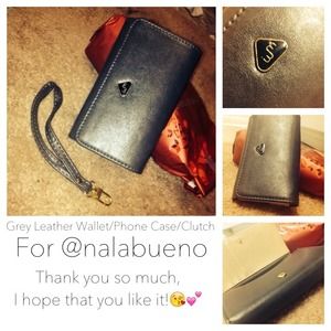 Grey Leather Wallet For @nalabueno💕