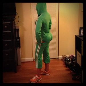 Green track suit