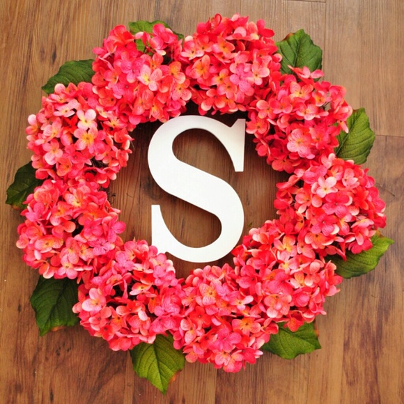 hydrangea monogram wreath - Picture 3 of 3